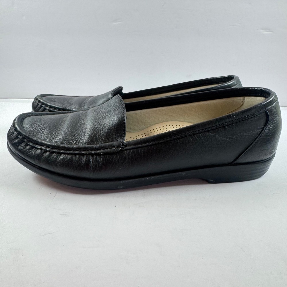 SAS Simplify Black Leather Loafers Womens 8.5 N Tripad Comfort Made in USA